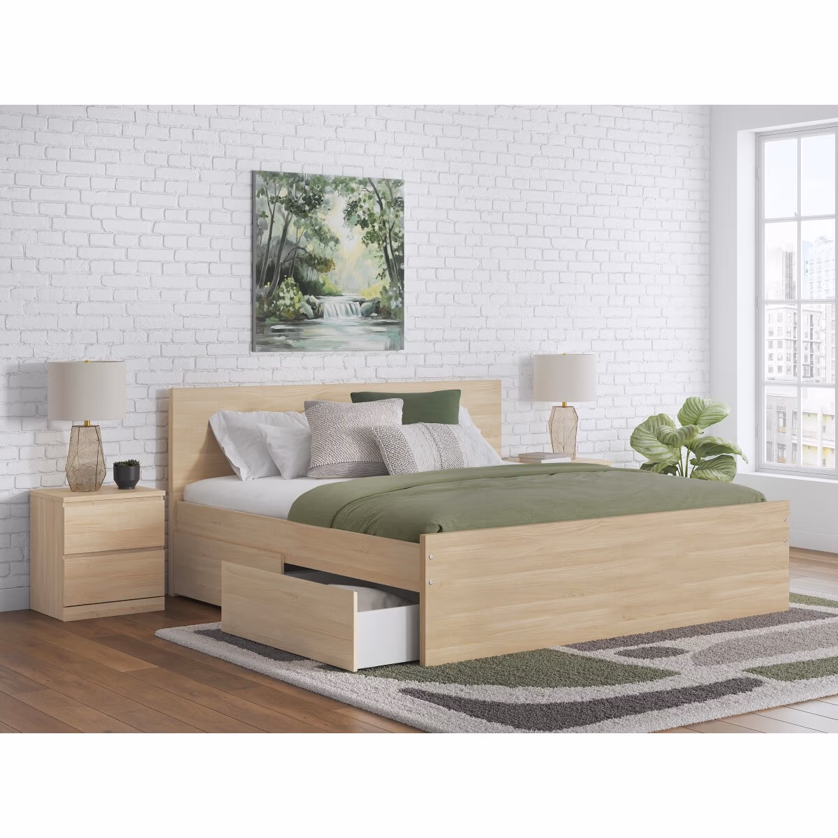 Onita Queen Panel Platform Bed with 1 Side Storage - Image 3