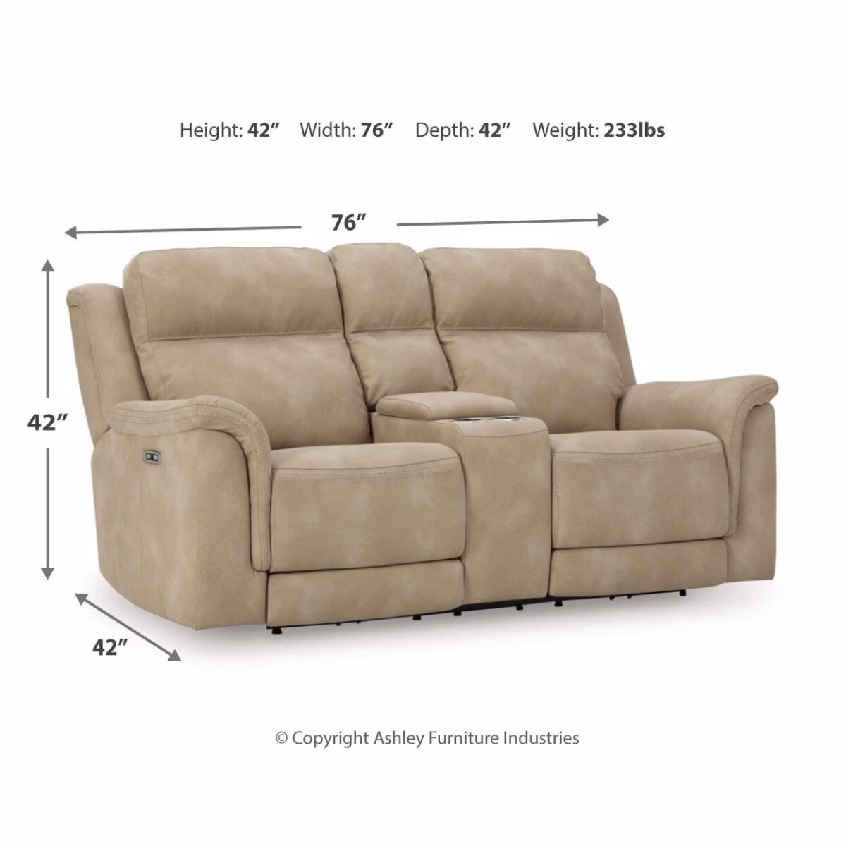 Next-Gen Durapella Power Reclining Loveseat with Console - Image 5