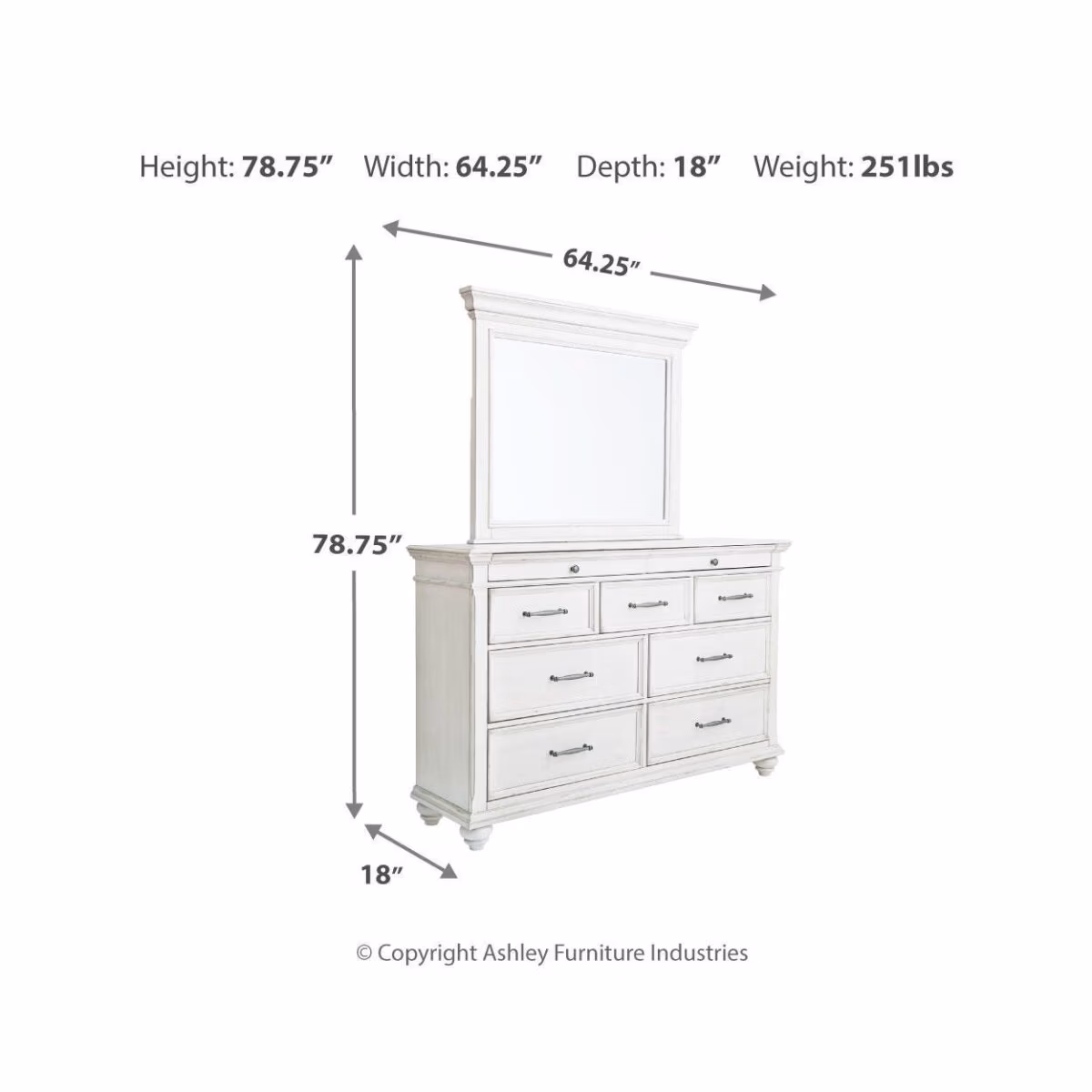 Kanwyn King Panel Bed, Dresser and Mirror - Image 6