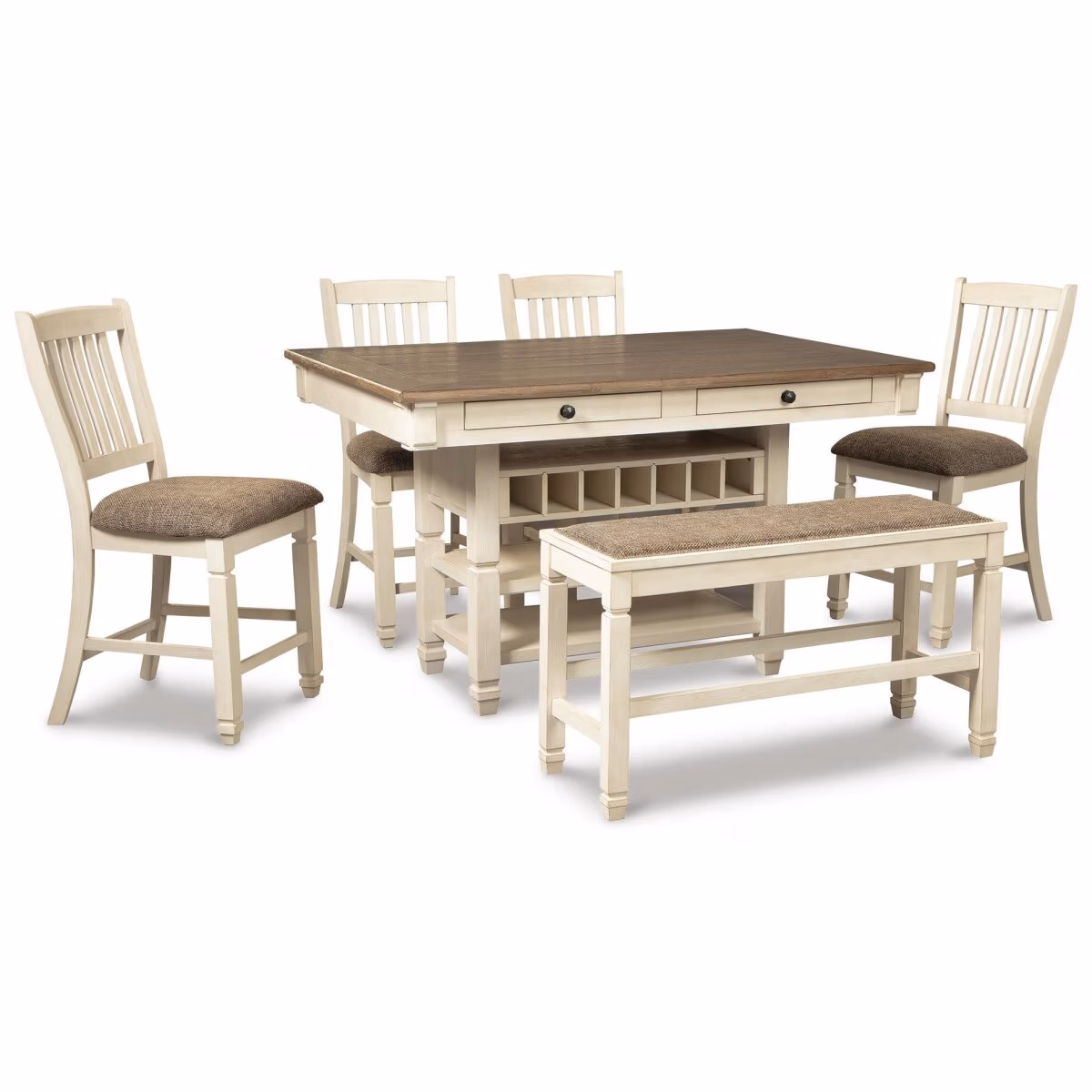 Bolanburg Counter Height Dining Table, 4 Barstools, Bench and Server - Image 3