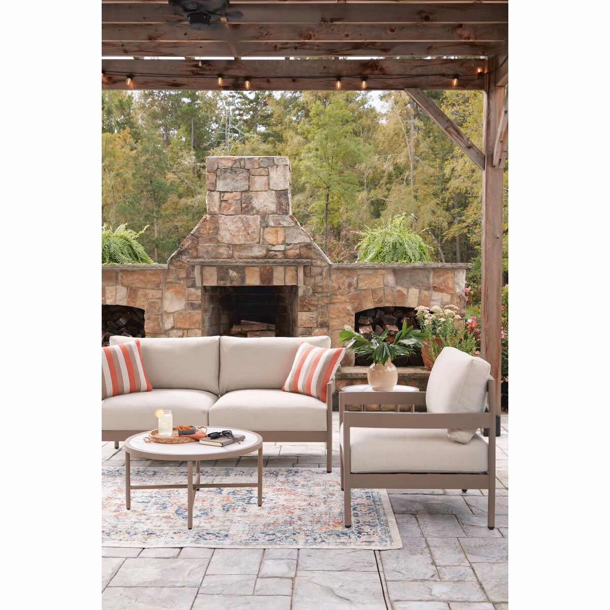 Bluff Trail Outdoor Love/Chairs/Tables Set (Set of 5) - Image 8