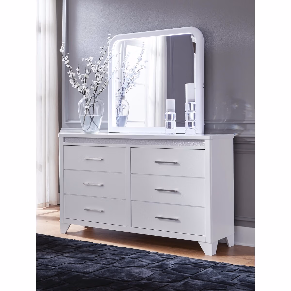 Jarlee King Panel Bed, Dresser, Mirror and Nightstand - Image 12