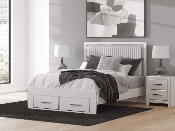 Zuraleus Queen Upholstered Panel Platform Storage Bed - Image 3