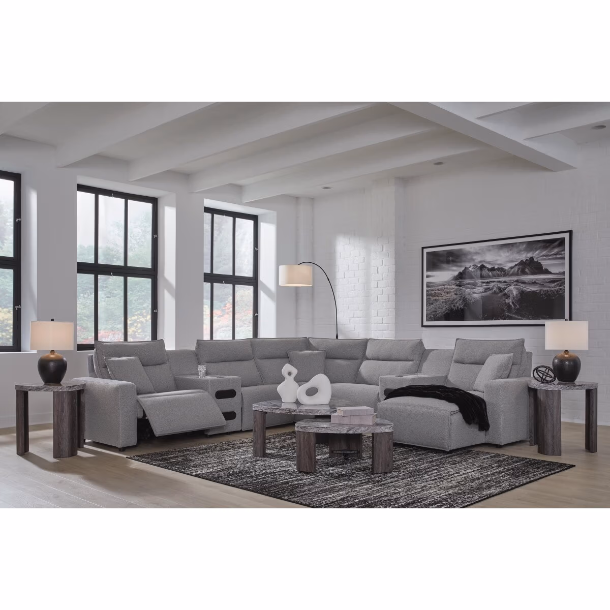 Modmax II 7-Piece Power Reclining Sectional with Chaise and Audio Consoles - Image 4