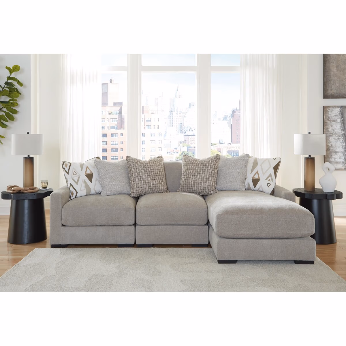 Aslan Court 3-Piece Sofa Sectional with Chaise - Image 3