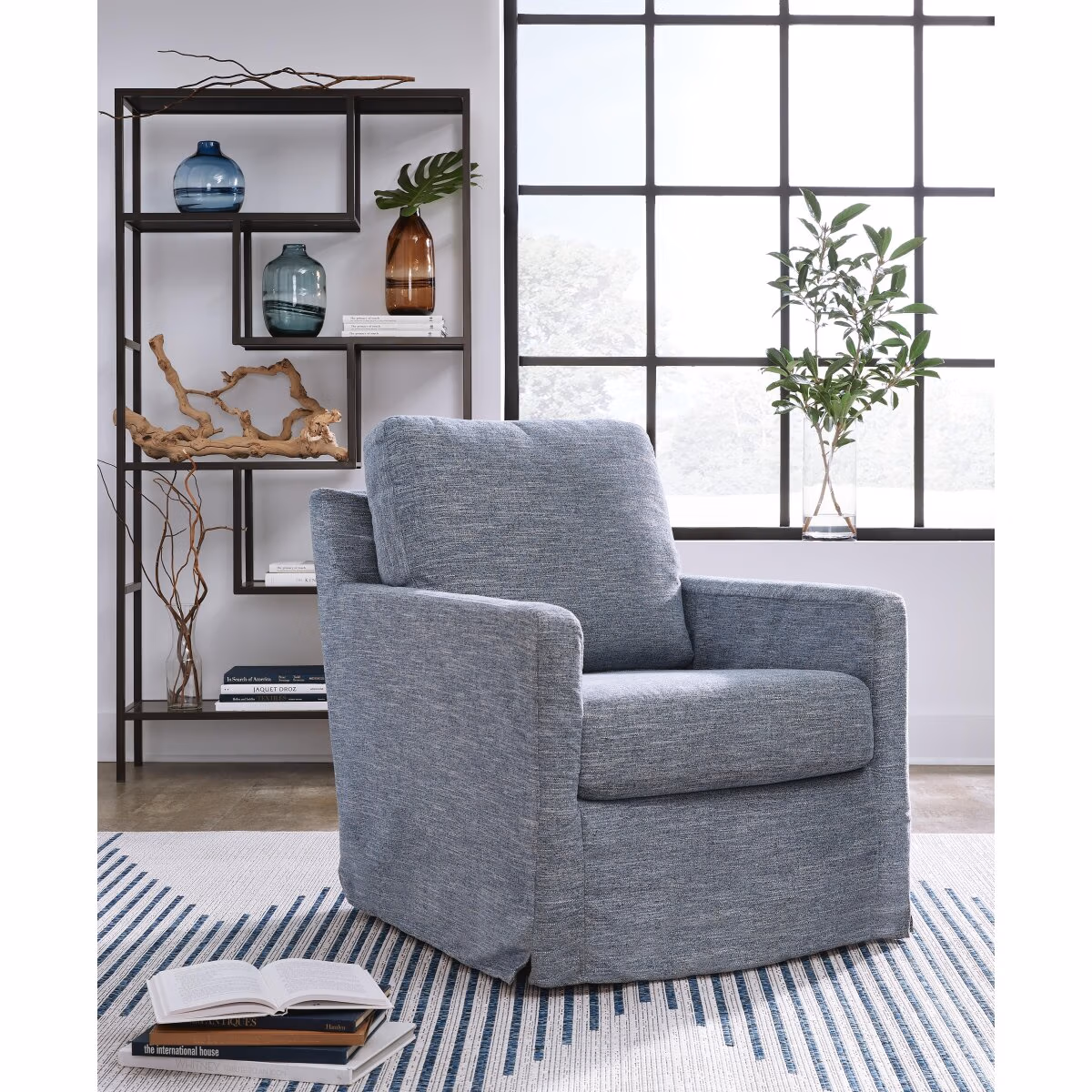 Nenana Next-Gen Nuvella Swivel Glider Accent Chair - Image 3