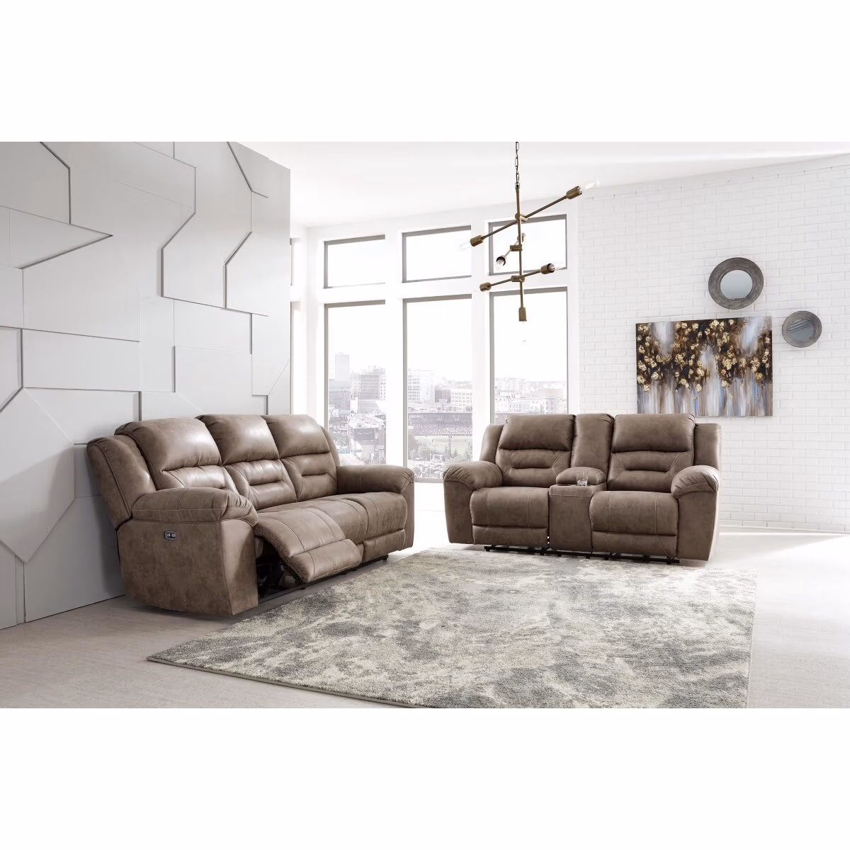 Stoneland Power Reclining Sofa and Loveseat - Image 2