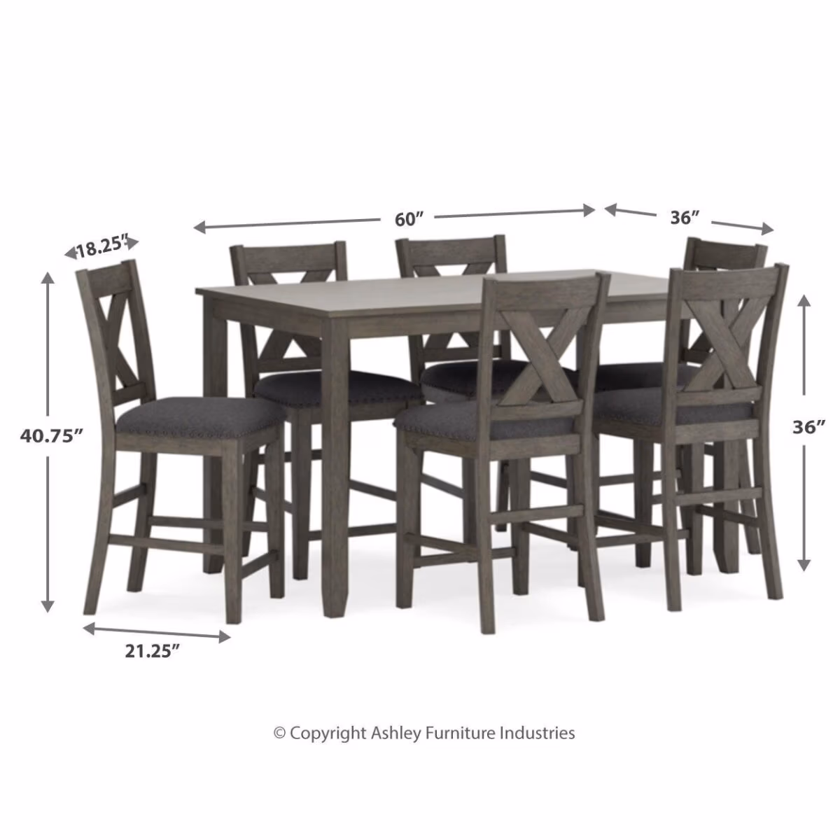 Caitbrook Counter Height Dining Table and Bar Stools (Set of 7) - Image 16
