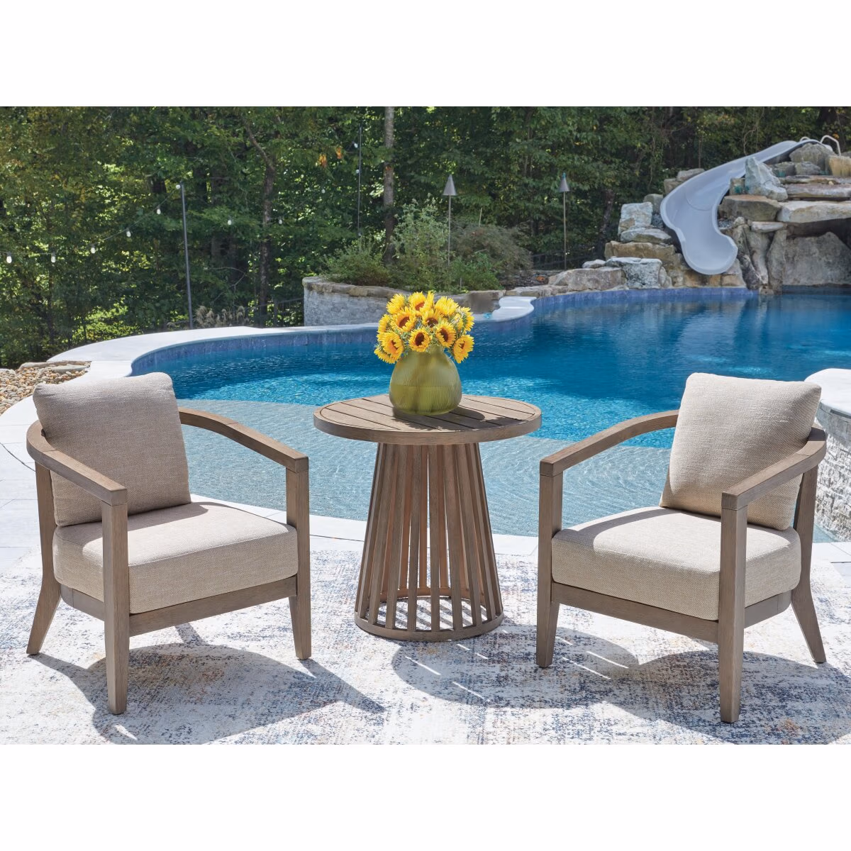 Joy Lagoon Outdoor Chairs with Cushions/Table (Set of 3) - Image 3