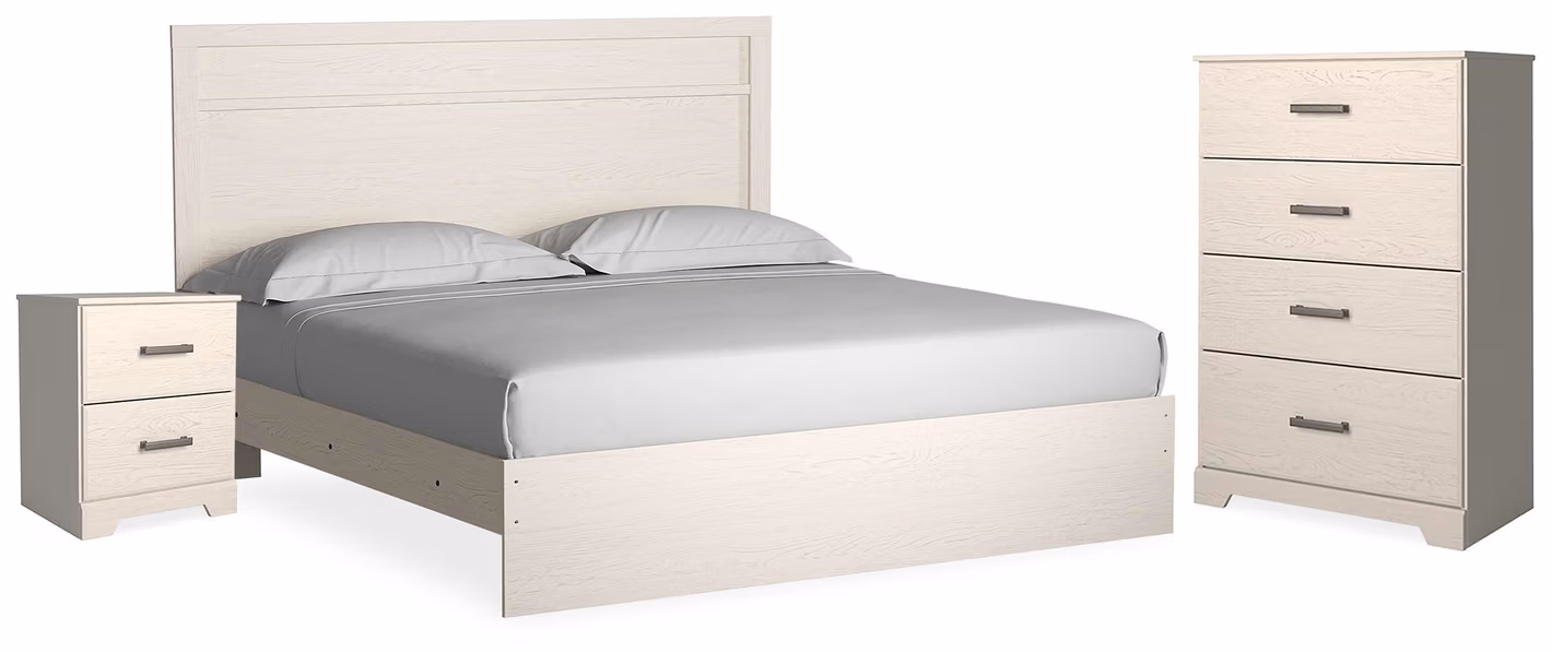 dc1ab719e2c8dc013883c55012e574fd Stelsie King Panel Bed, Chest and Nightstand - Image 1