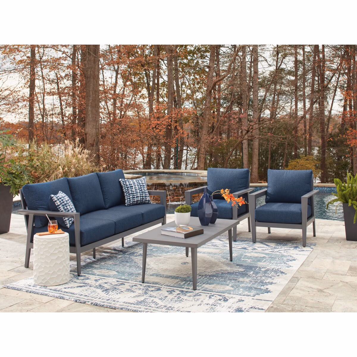 Gali Outdoor Sofa/Chairs/Table Set (Set of 4) - Image 5