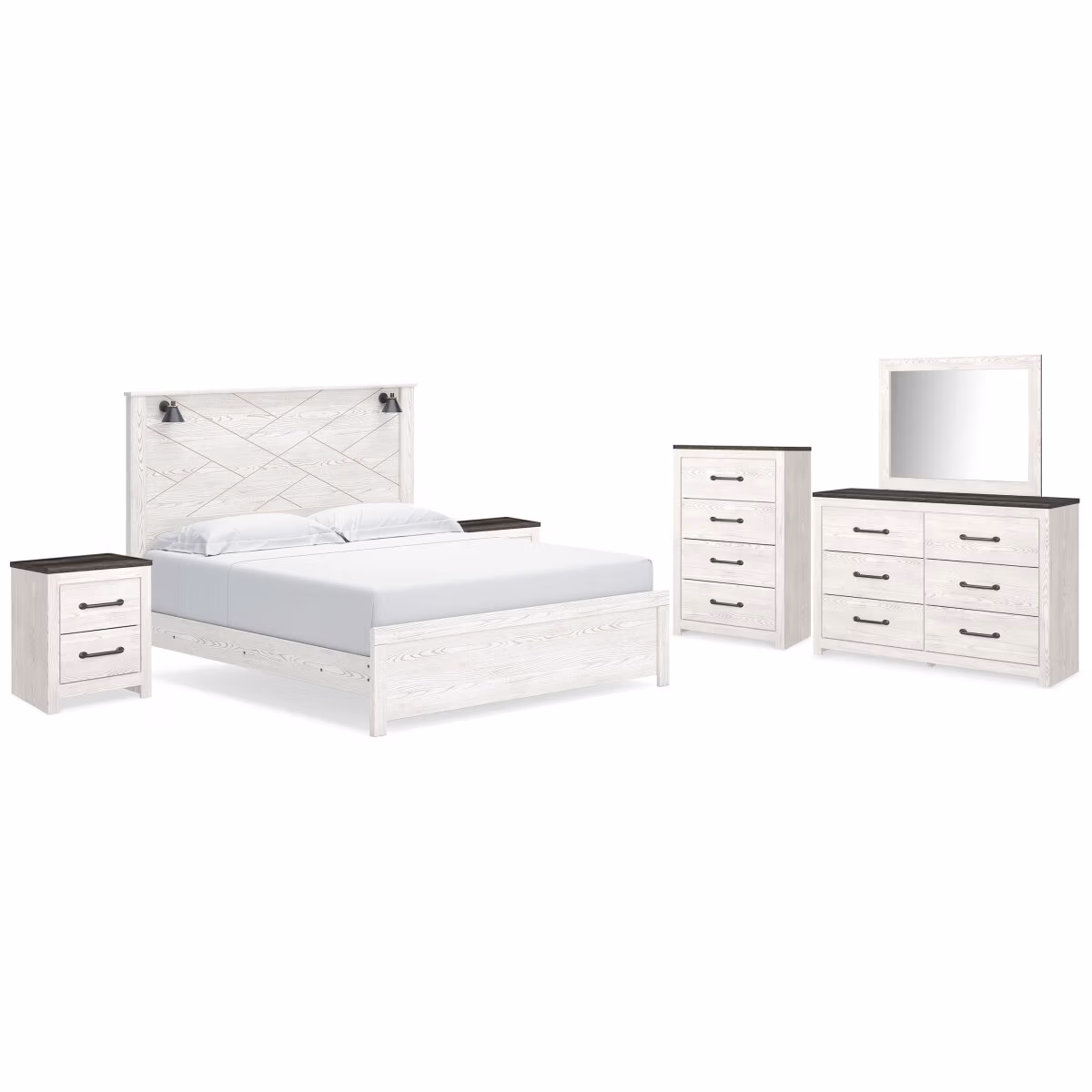 Gerridan King Panel Bed, Dresser, Mirror, Chest and 2 Nightstands - Image 3