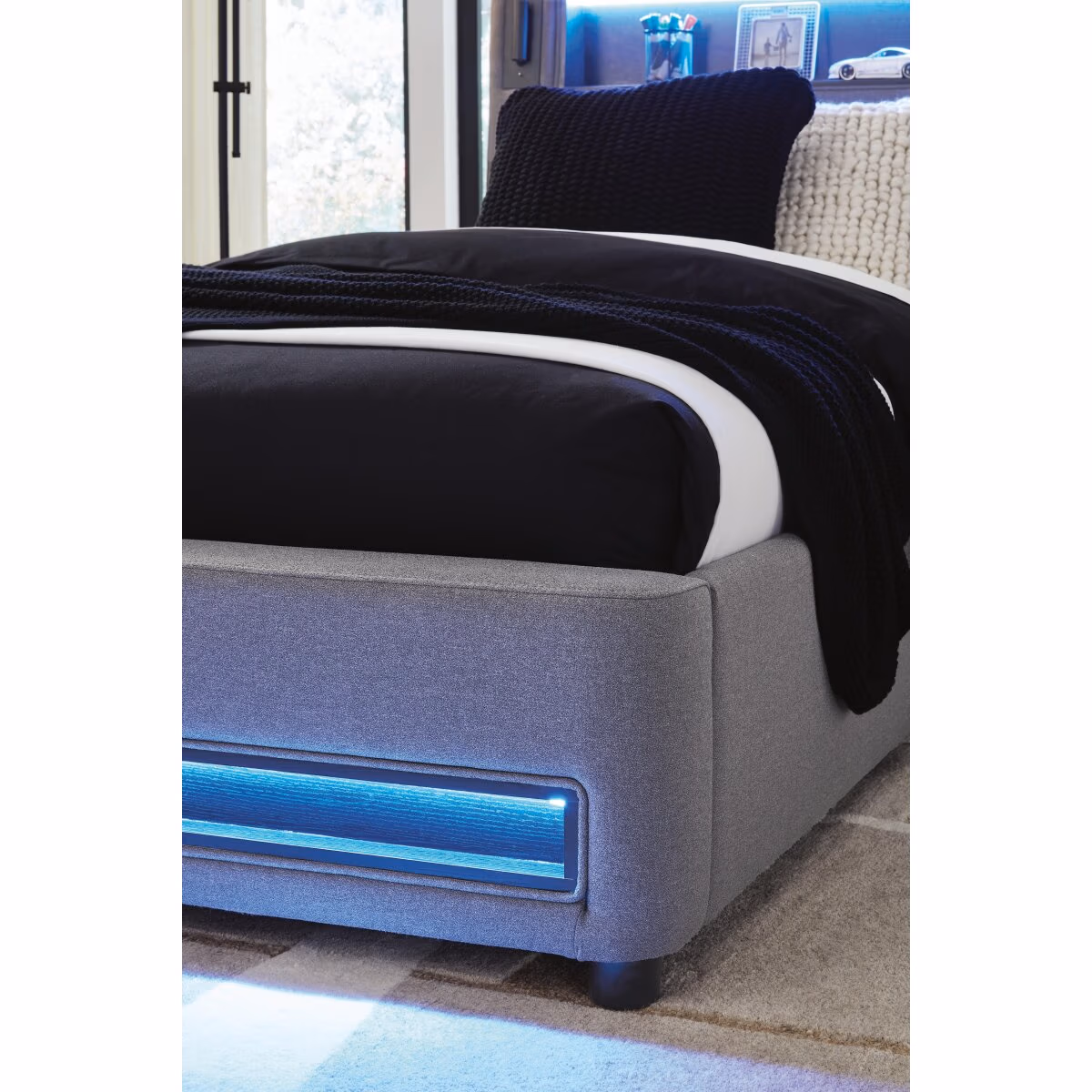 Finigale Twin Upholstered Bed with Wireless Audio - Image 16