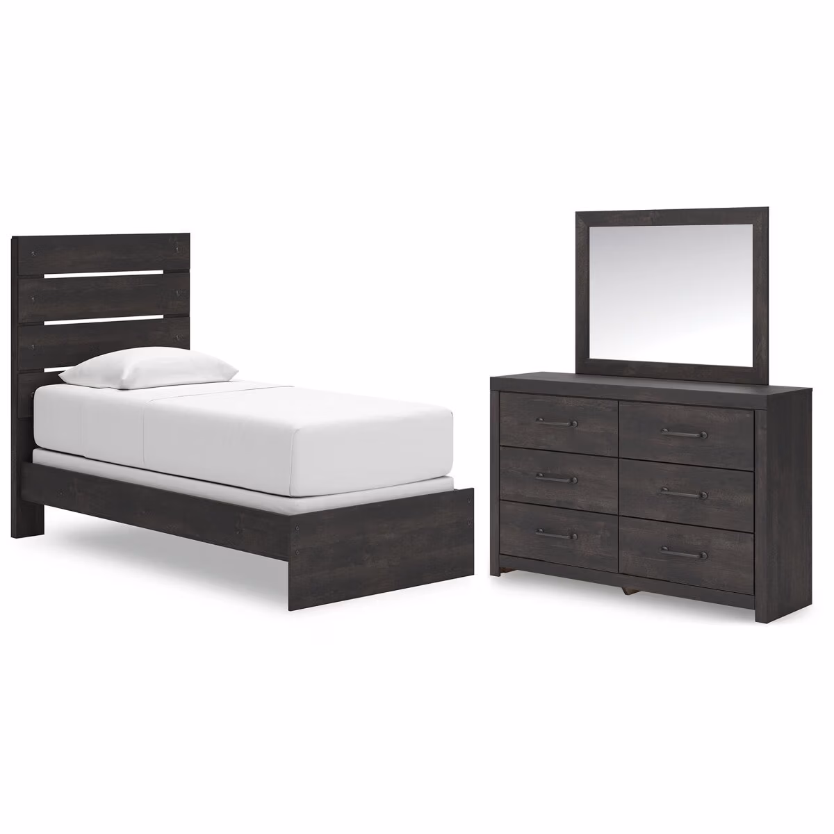 Hollivern Twin Panel Bed, Dresser and Mirror - Image 2