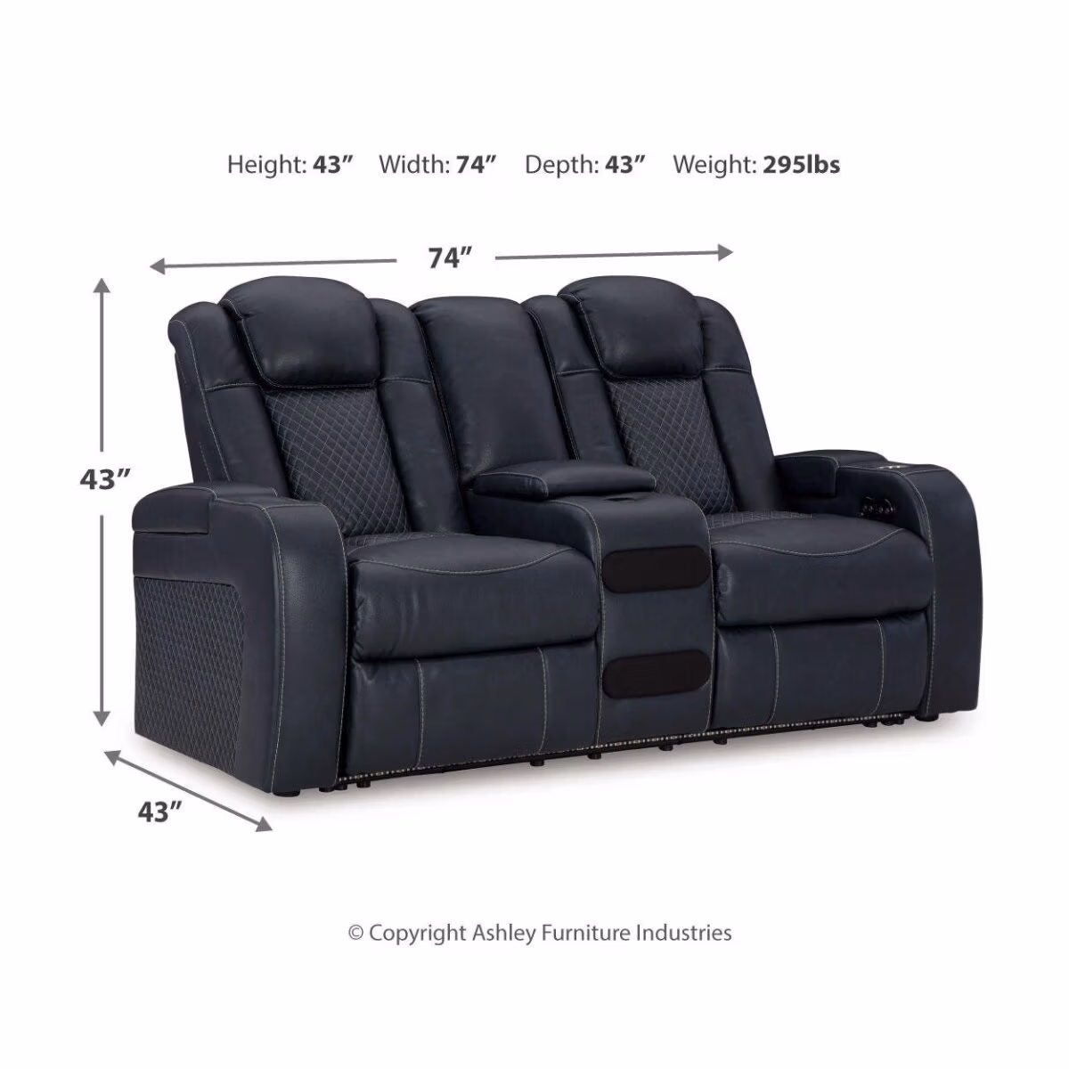 Fyne-Dyme Power Reclining Loveseat with Console - Image 5