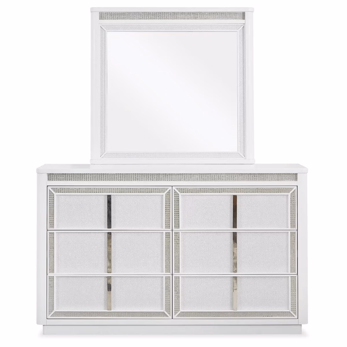 Chalanna Queen Upholstered Storage Bed, Dresser and Mirror - Image 3