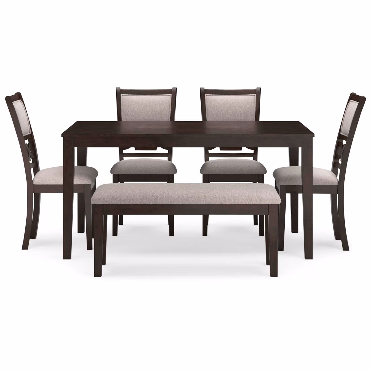 Langwest Dining Table and 4 Chairs and Bench (Set of 6) - Image 4