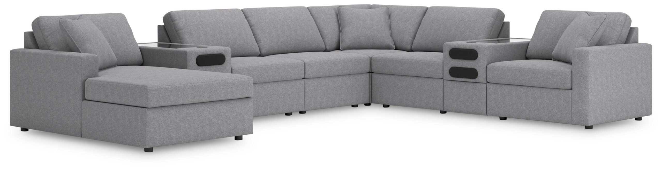 e1ea19427bc611397f035221794c34f1 Modmax 8-Piece Sectional with Audio System and Chaise - Image 1
