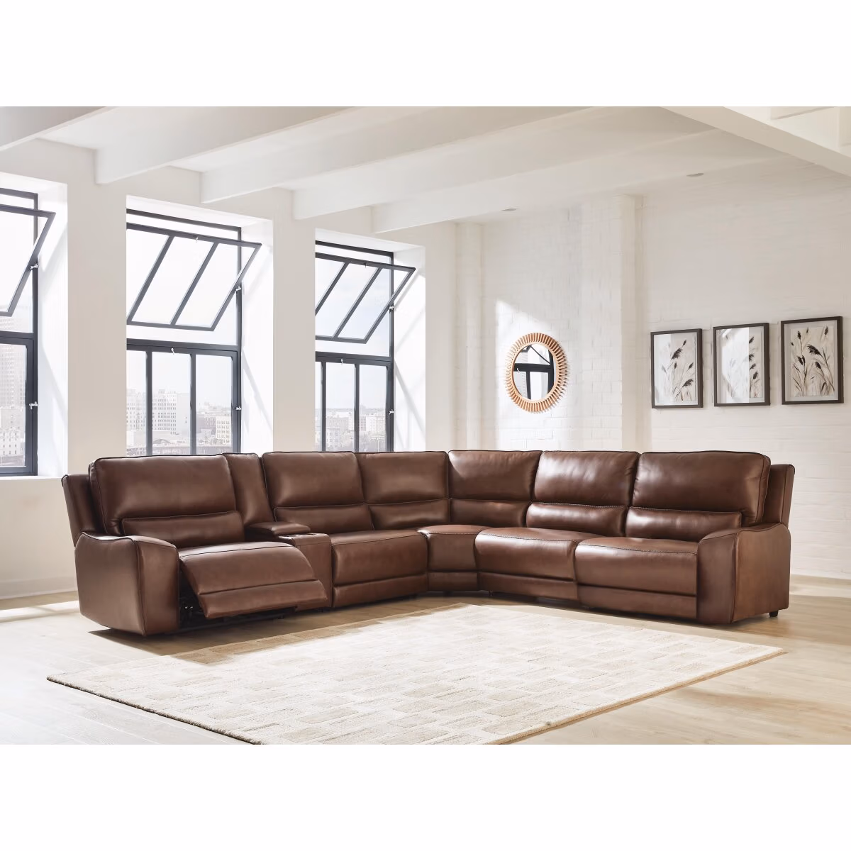 DeepWakes 6-Piece Reclining Sectional with Storage Console - Image 2