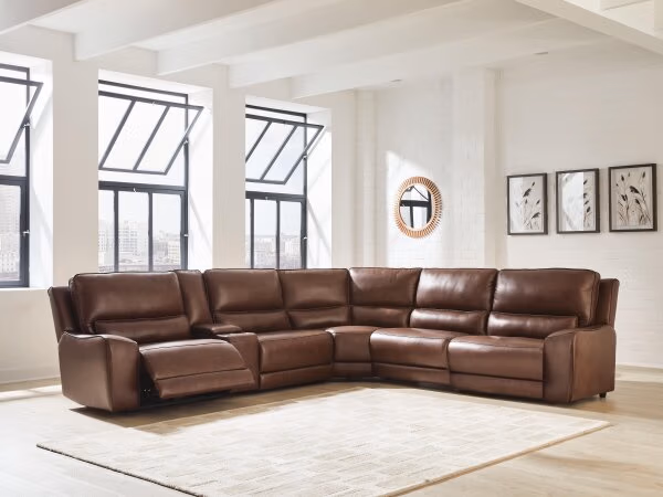 DeepWakes 6-Piece Reclining Sectional with Storage Console - Image 2