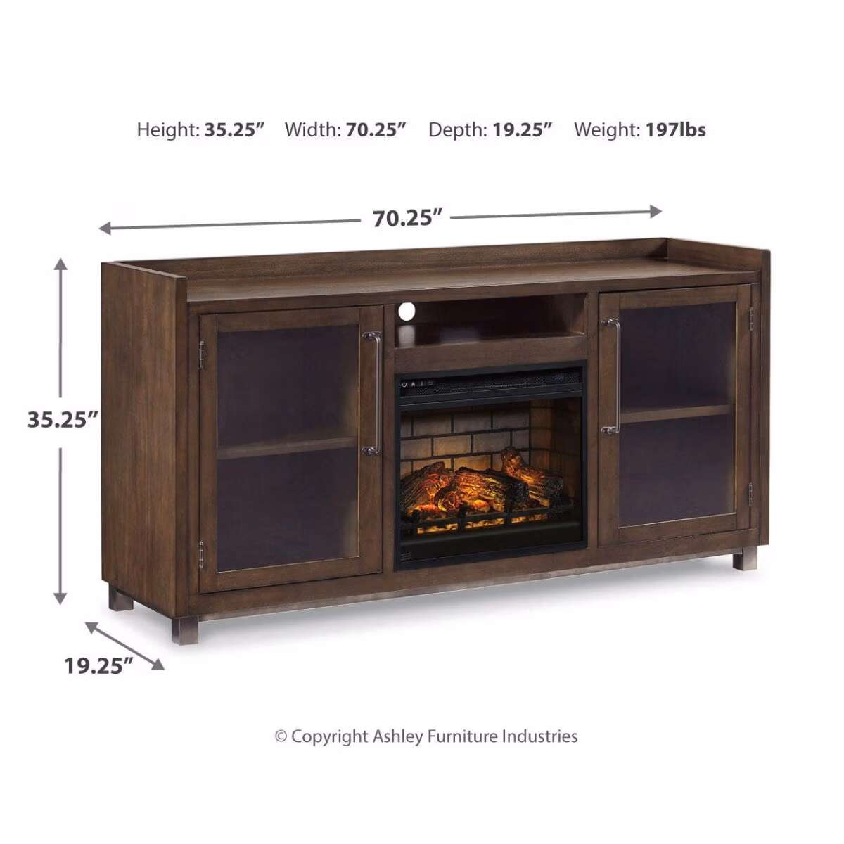 Starmore 70" TV Stand with Electric Fireplace - Image 5
