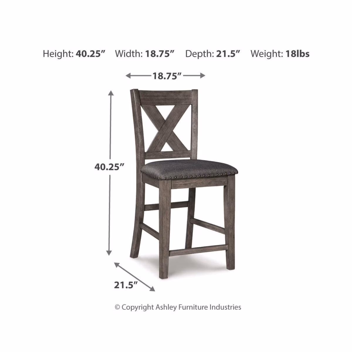Caitbrook Counter Height Upholstered Bar Stool - Image 5