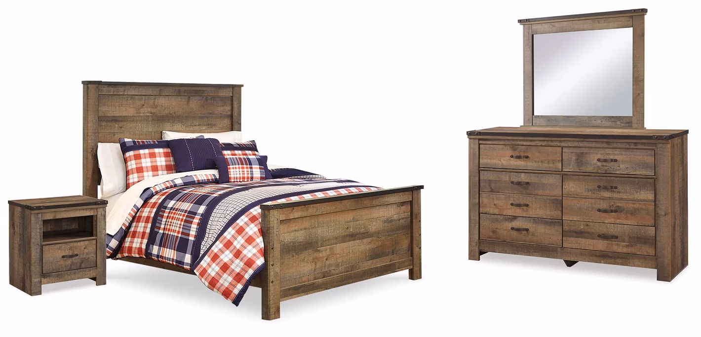 e569a2c18dca6f2067e76fa65f690aa3 Trinell Full Panel Bed, Dresser, Mirror and Nightstand - Image 1