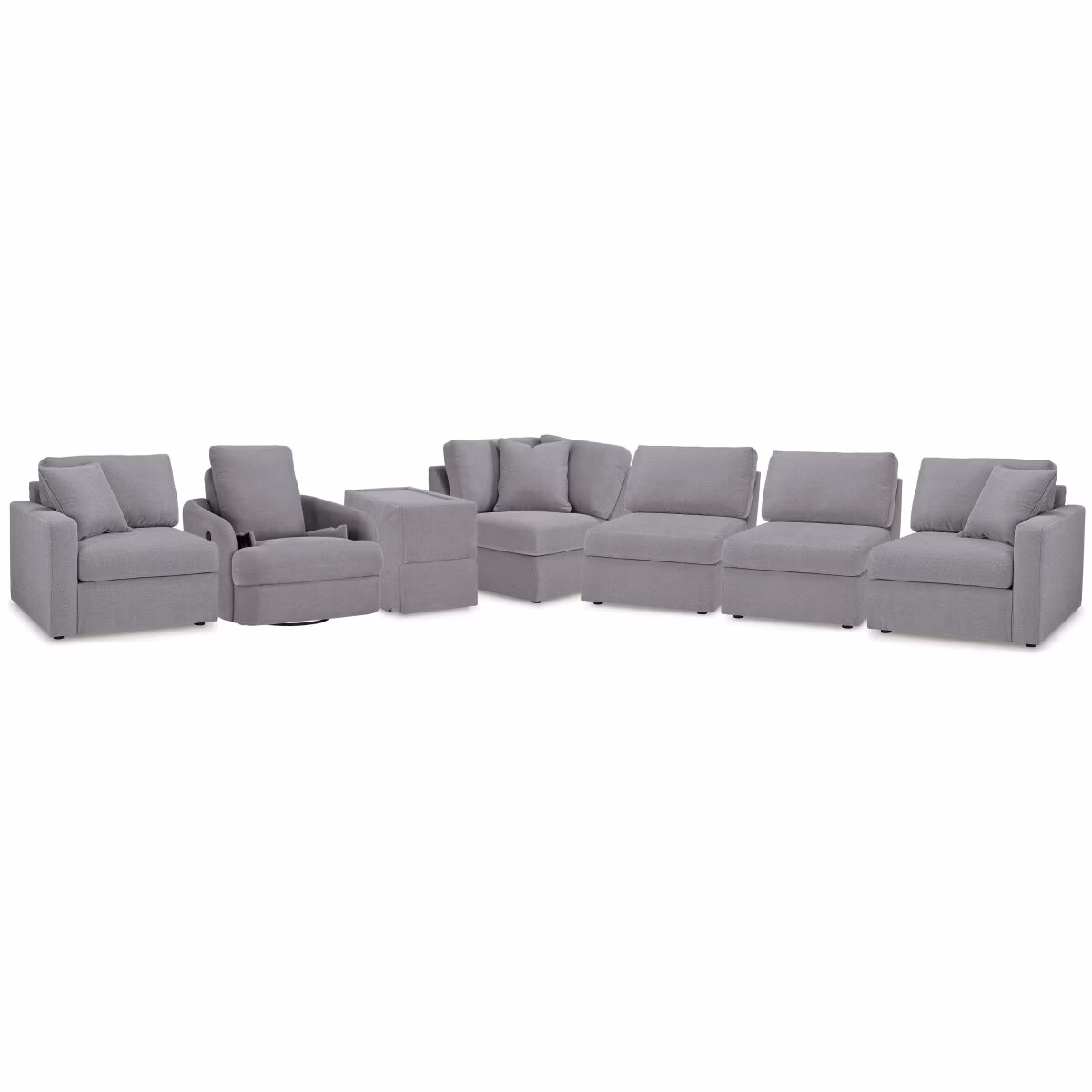 Modmax 6-Piece Sectional and Swivel Glider Recliner - Image 2