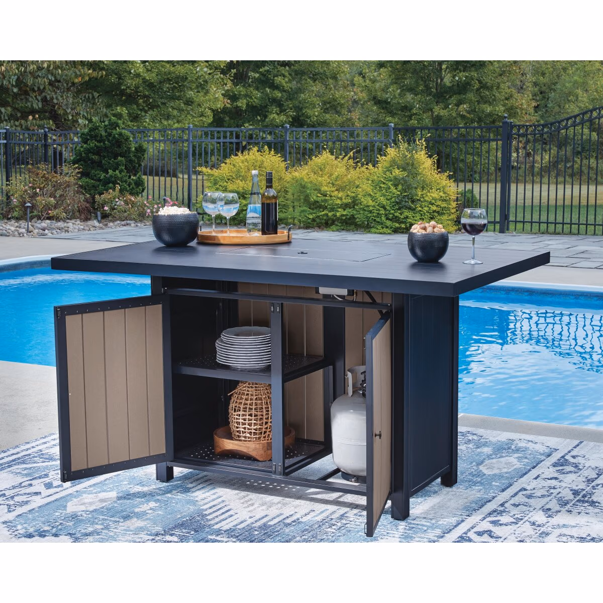 East Beach Outdoor Bar Table with Fire Pit - Image 8