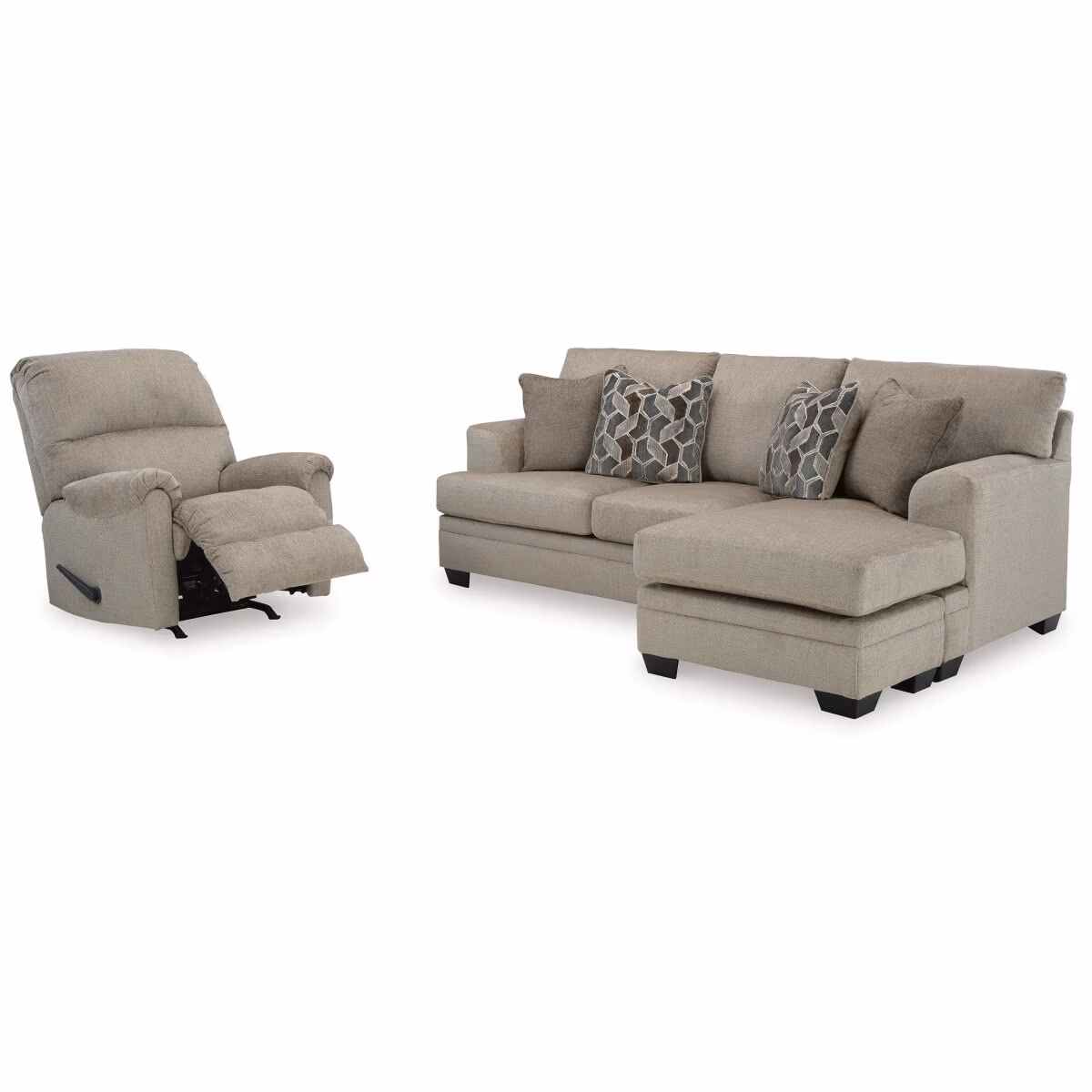 Stonemeade Sofa Chaise and Recliner - Image 4