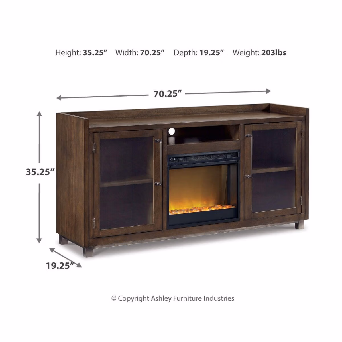 Starmore 70" TV Stand with Electric Fireplace - Image 5