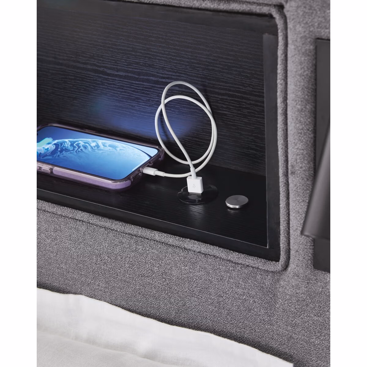 Finigale Twin Upholstered Bed with Wireless Audio - Image 15