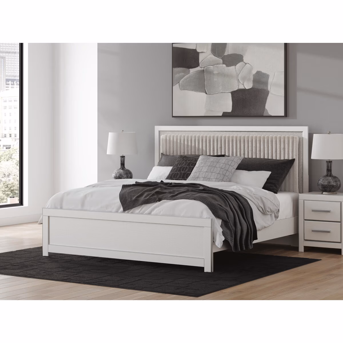 Zuraleus King Upholstered Panel Platform Bed - Image 3