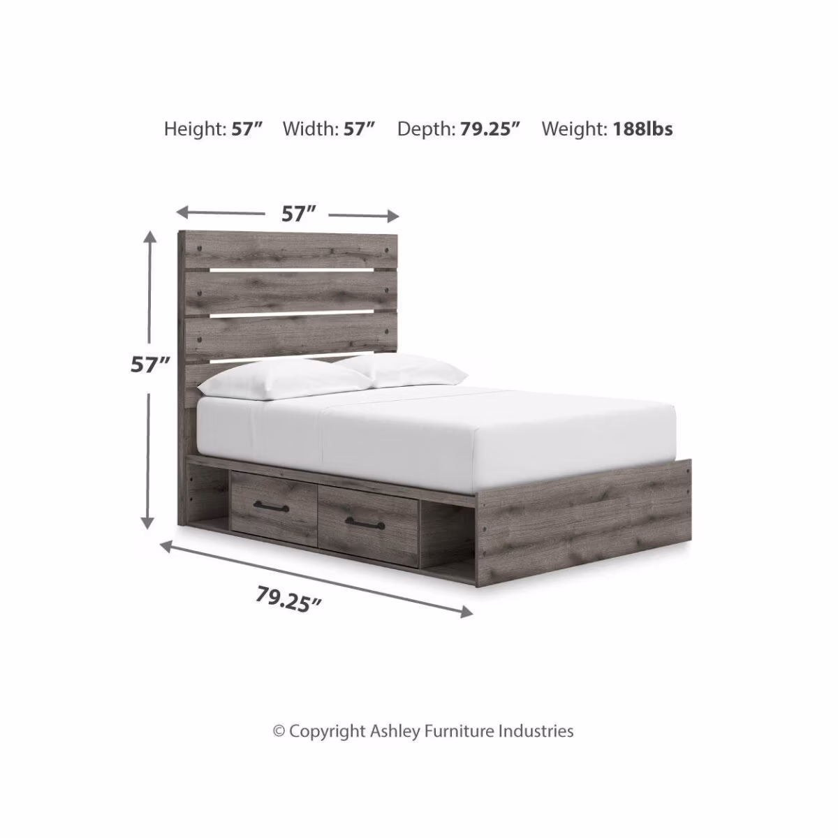 Graystorm Full Panel Storage Bed - Image 5
