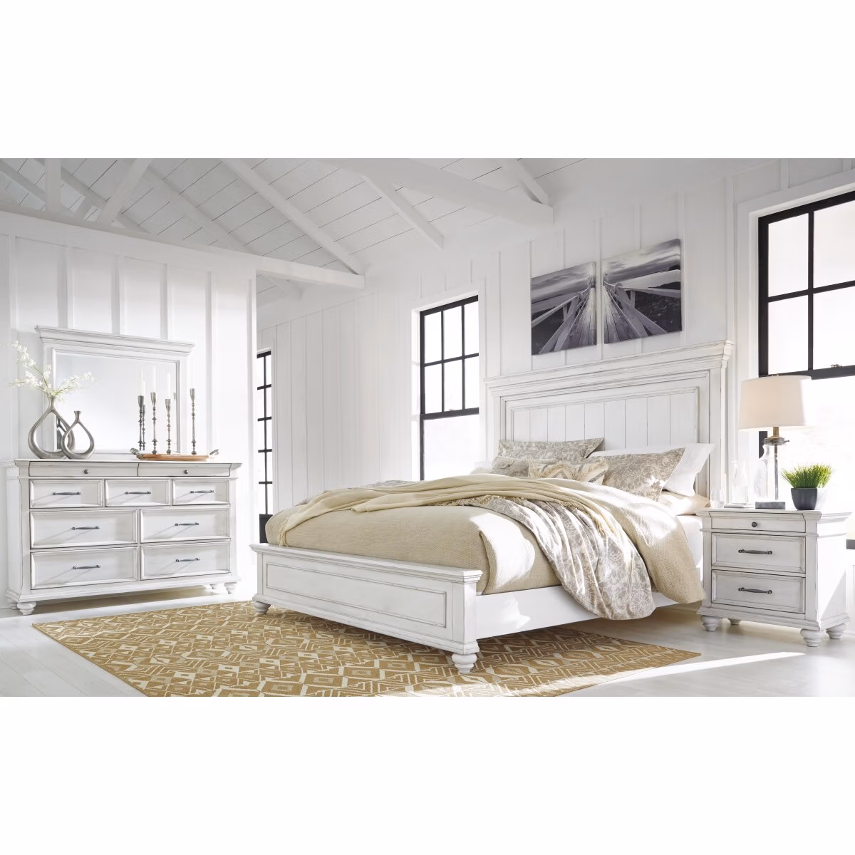 Kanwyn Queen Panel Bed, Dresser, Mirror and Nightstand - Image 2