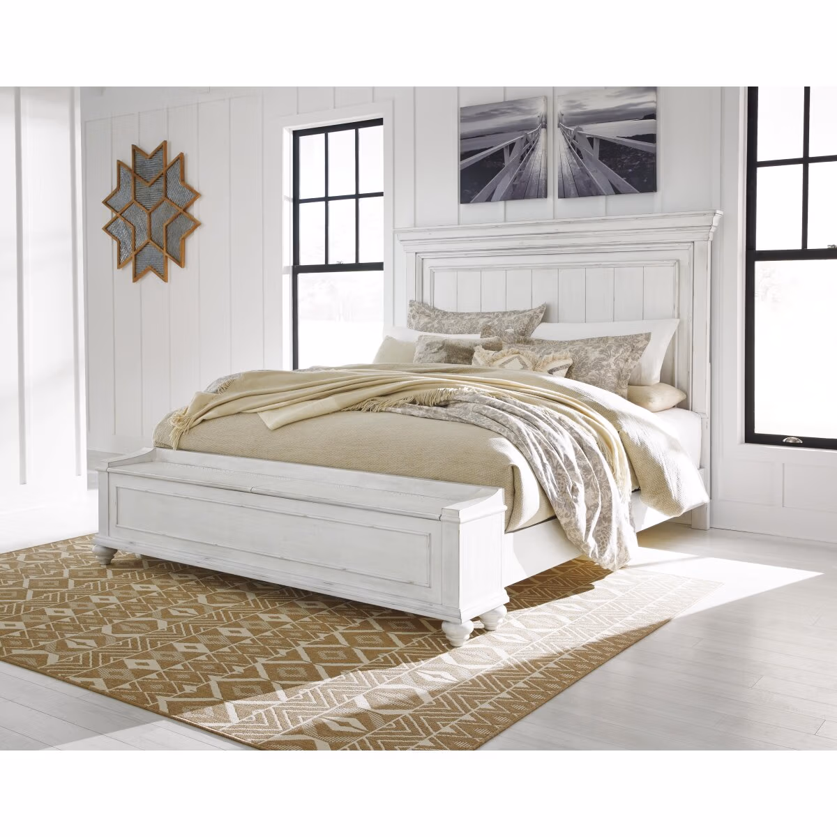 Kanwyn California King Panel Bed with Storage Bench - Image 8