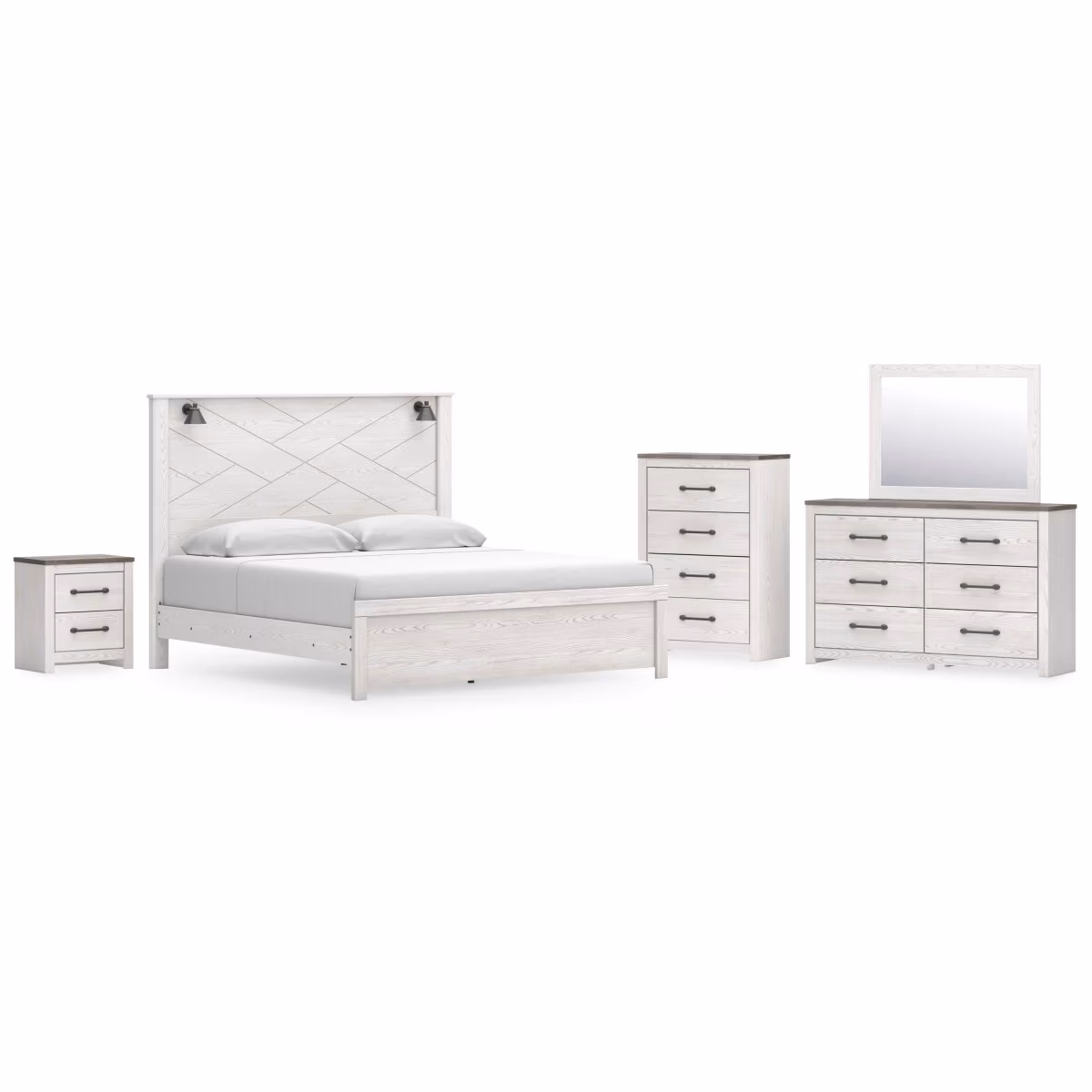Gerridan King Panel Bed, Dresser, Mirror, Chest, and Nightstand - Image 2