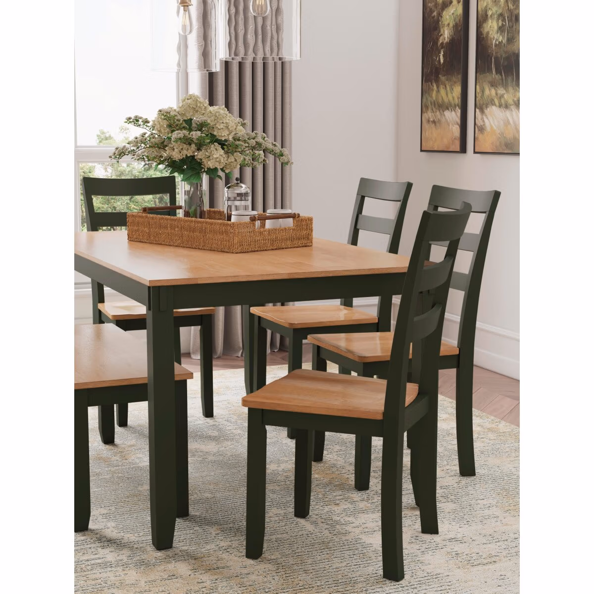 Gesthaven Dining Table with 4 Chairs and Bench (Set of 6) - Image 6
