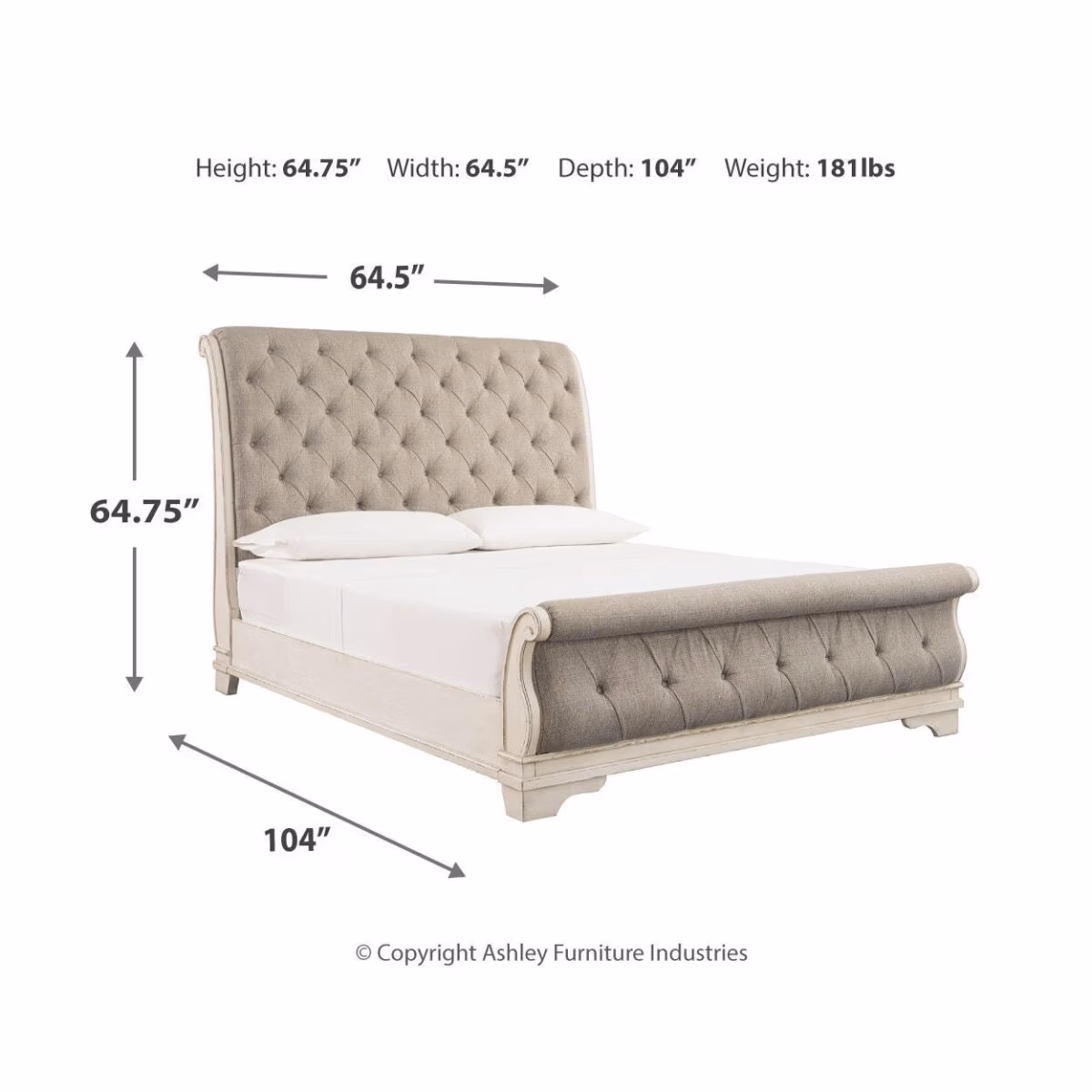Realyn Queen Upholstered Sleigh Bed, Dresser and 2 Nightstands - Image 8