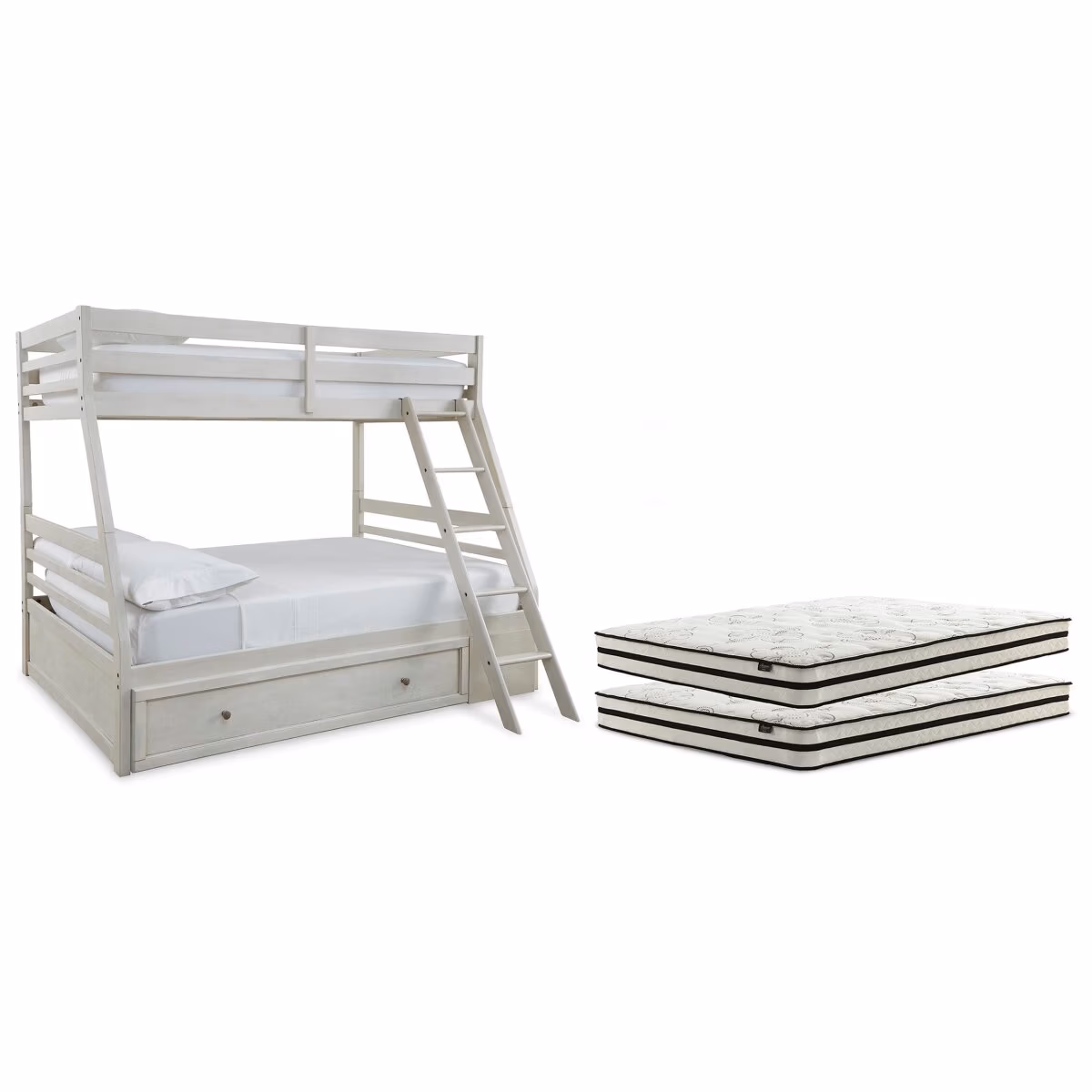 Robbinsdale Twin over Full with Storage and Mattresses - Image 2