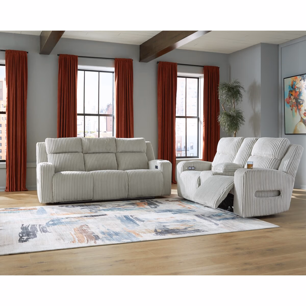 Carvara Power Reclining Sofa and Loveseat - Image 2
