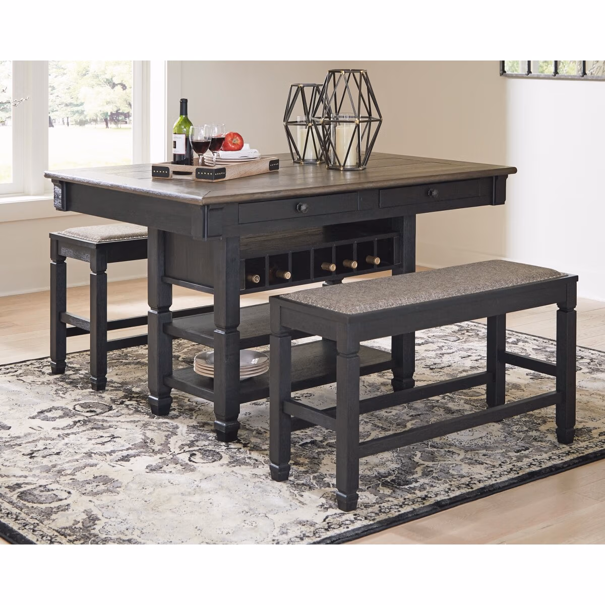 Tyler Creek Counter Height Dining Table and 4 Barstools with Server - Image 15