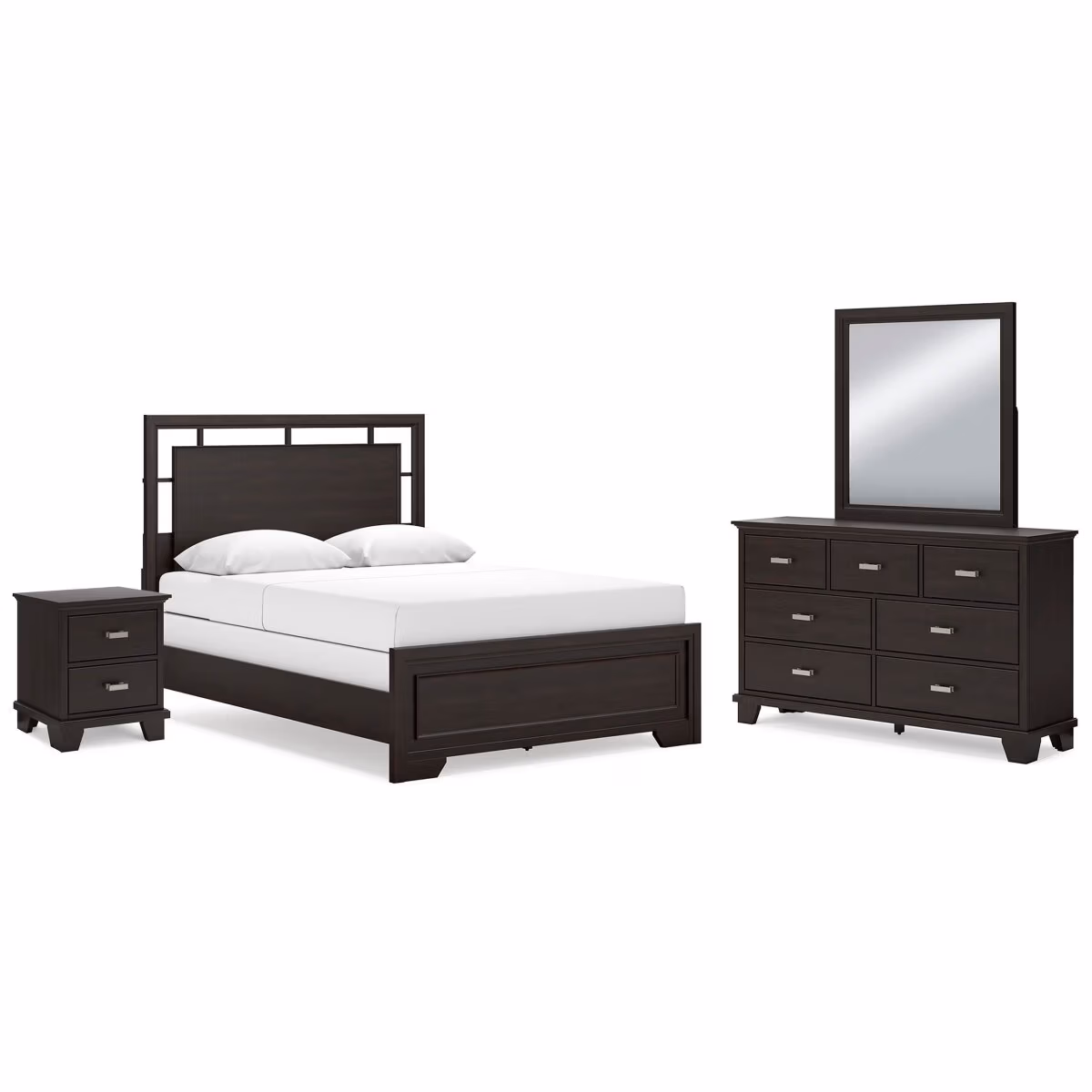 Covetown Queen Panel Bed, Dresser, Mirror and Nightstand - Image 2