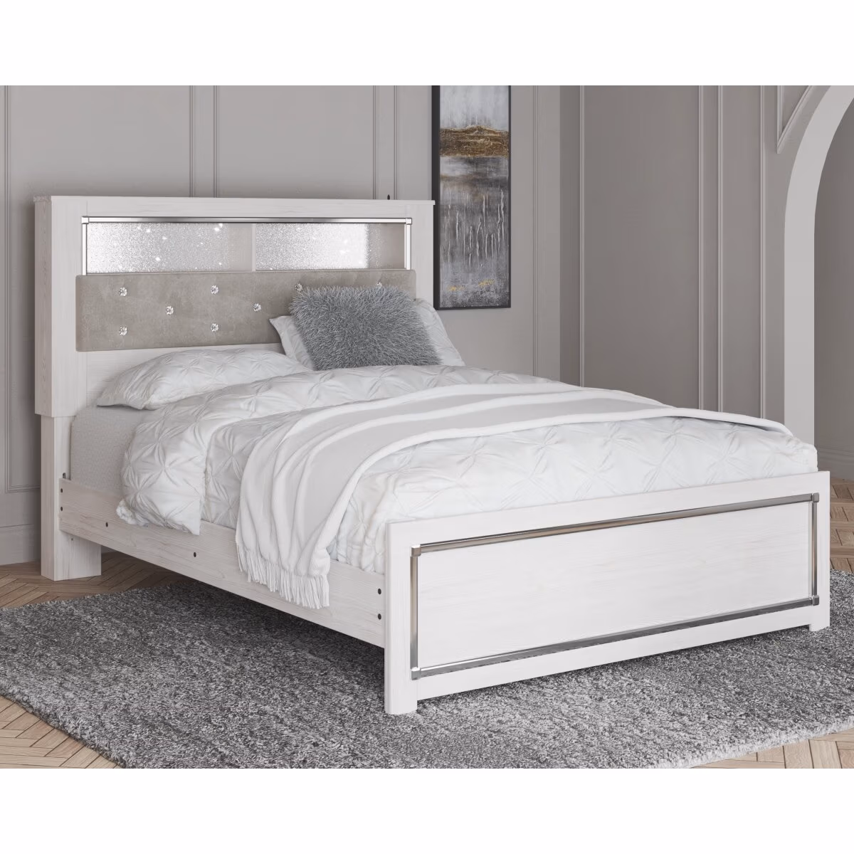 Altyra Queen Bookcase Panel Bed, Dresser, Mirror and Chest - Image 29