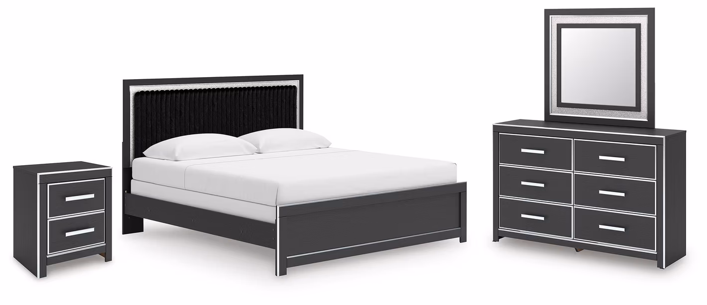 Zuraleus King Panel Bed, Dresser, Mirror and Nightstand