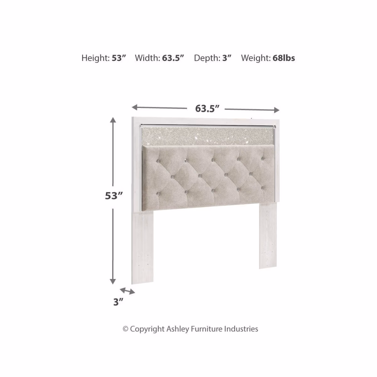 Altyra Queen Upholstered Panel Headboard - Image 4