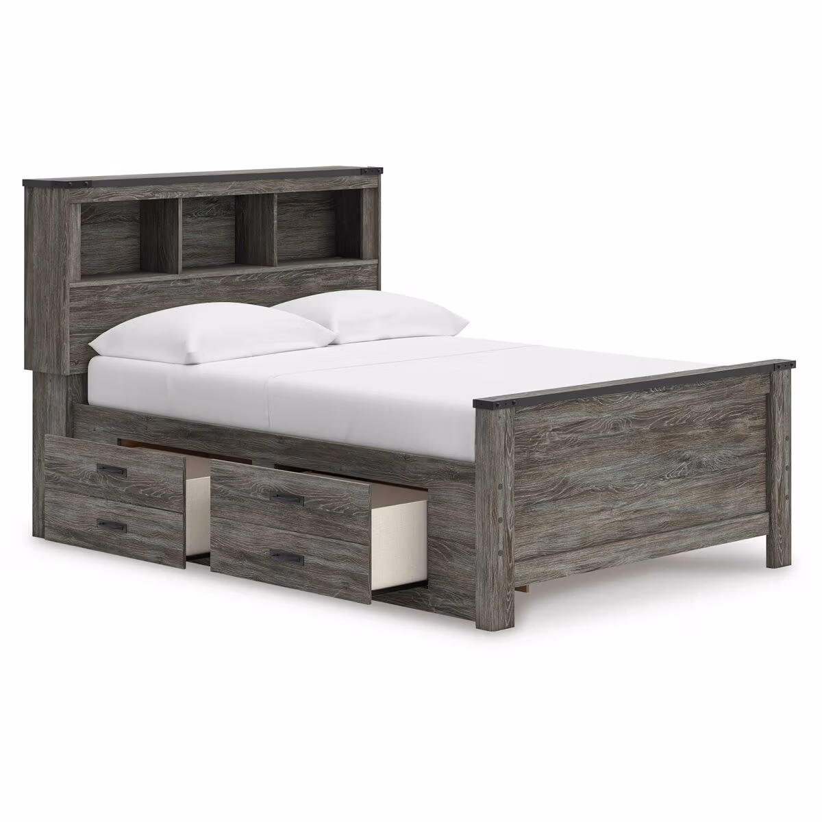 Frandern Full Bookcase Panel Bed with Storage - Image 5