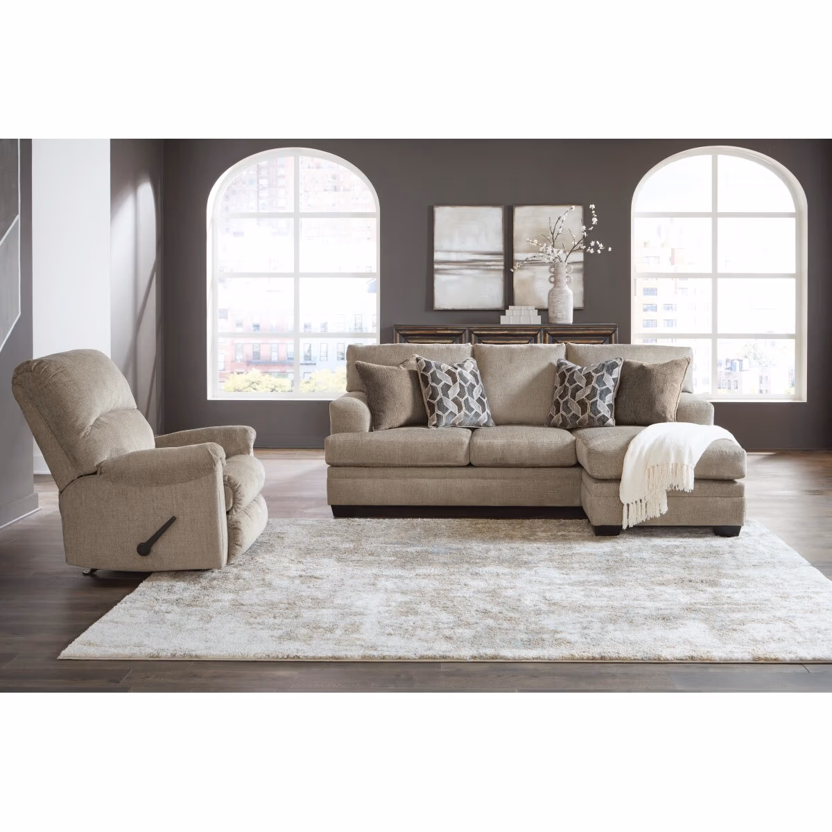 Stonemeade Sofa Chaise and Recliner - Image 2