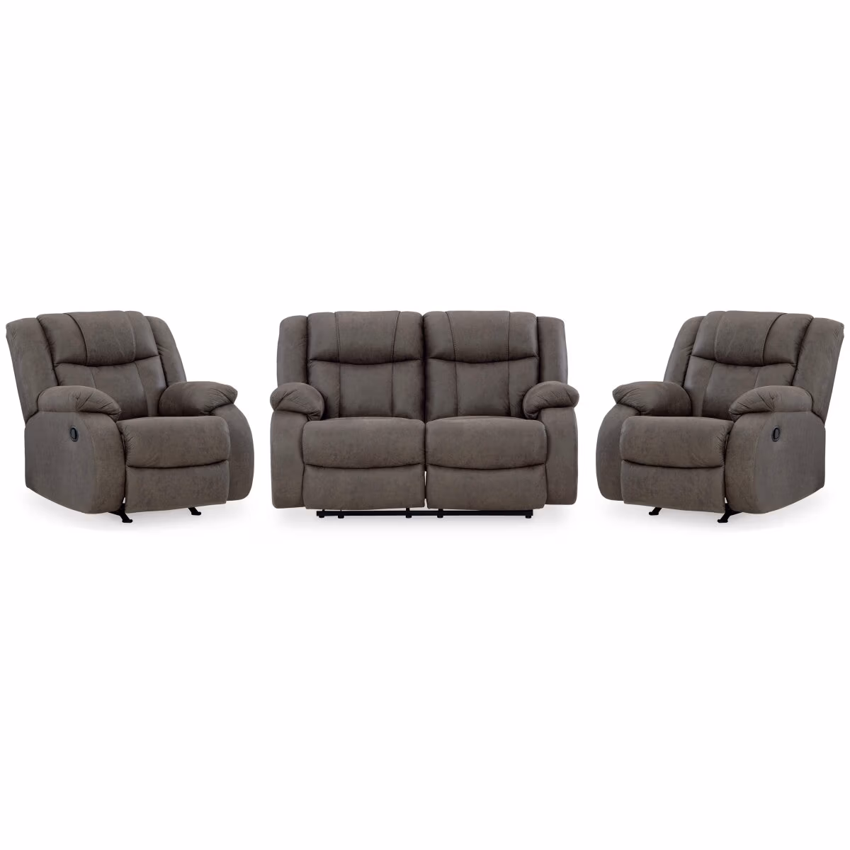 First Base Reclining Loveseat and 2 Recliners - Image 2