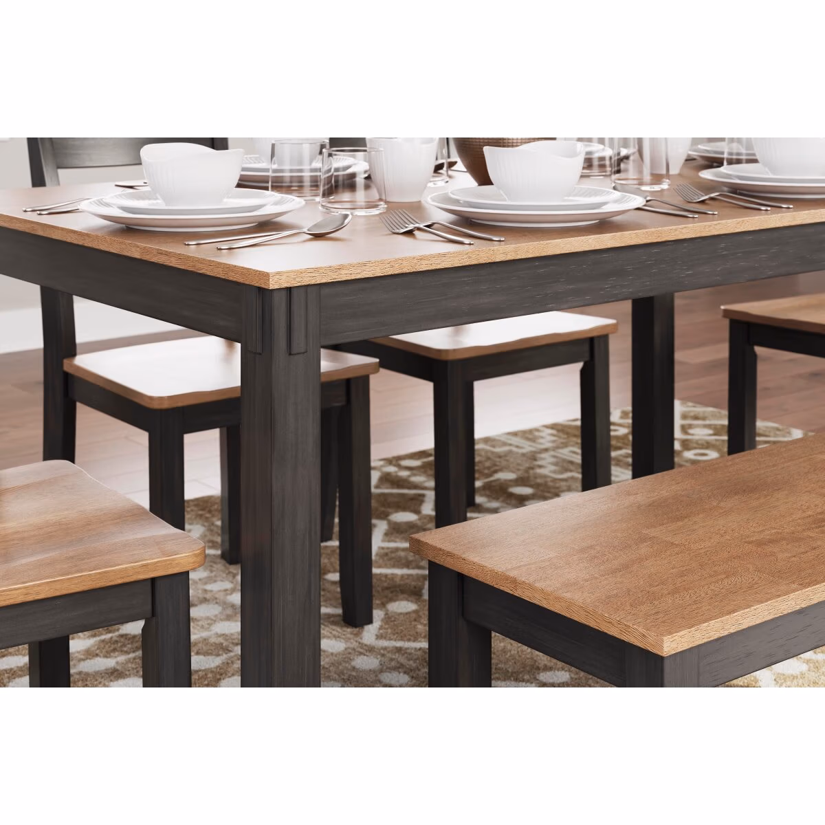 Gesthaven Dining Table with 4 Chairs and Bench (Set of 6) - Image 5
